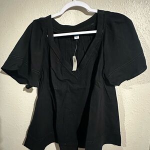 Old Navy Linen Blend Cropped Boho Blouse M NWT